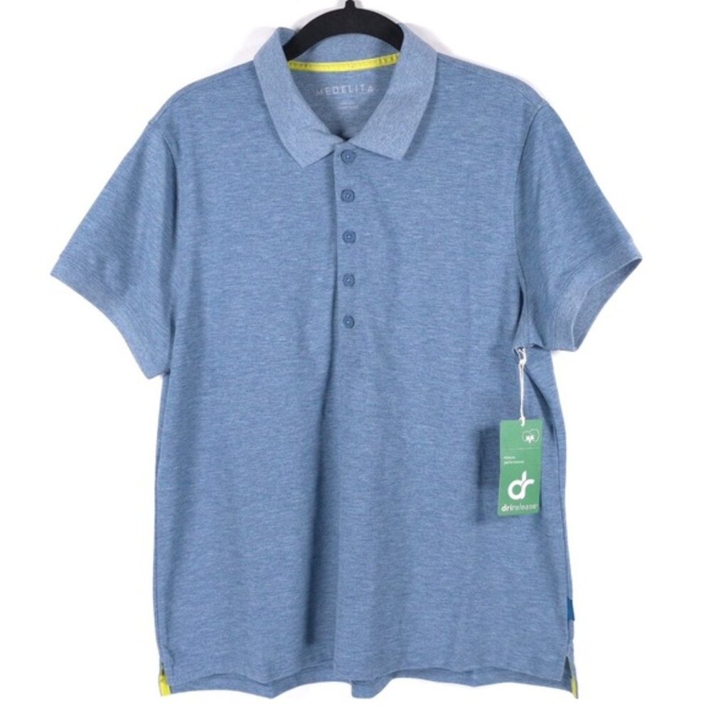 NWT MEDELITA. Polo Shirt PREMIUM QUALITY Dries 4x faster than cotton Size LARGE‎